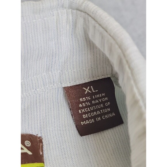 Cubavera Shirt Mens XL Blue Stripe Button Liene Blend Lightweight Embroidered - Picture 3 of 12